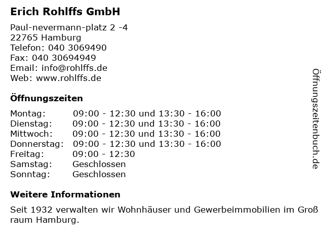 ᐅ Öffnungszeiten „Erich Rohlffs Immobilien GmbH“ | Paul ᐅ Öffnungszeiten „Erich Rohlffs Immobilien GmbH“ | Paul